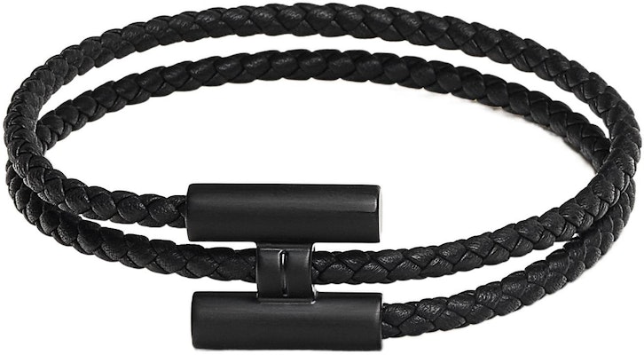 Gelang Kulit Lelaki HERMES Tournis Tressé Hitam. H077300FI89 Order Gelang Kulit Lelaki HERMES Tournis Tressé Hitam. H077300FI89