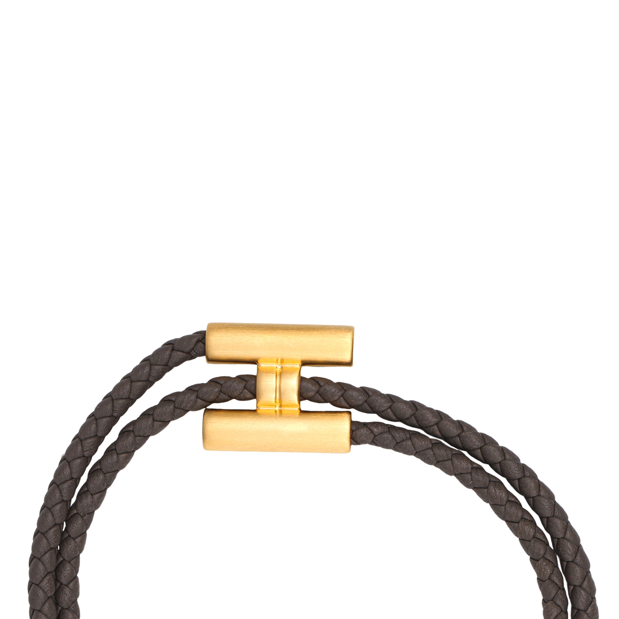 HERMES Tournis Tresse Grey Metal Bracelet with Gold Clasp Unisex Couples Style H068406FM8FT4/T5 圖 3