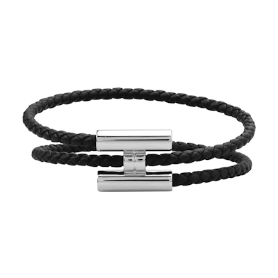 HERMES Tournis Tresse Leather Bracelet Unisex Couples Edition H068406FP89T5