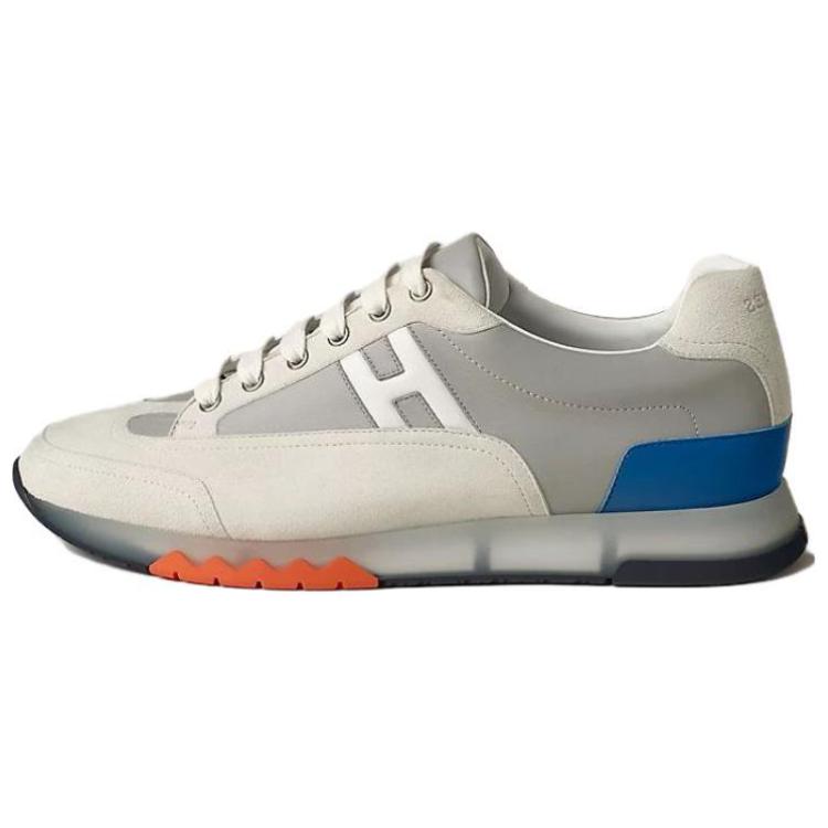 HERMES Trail Leather Low-Top Casual Sneakers for Men - Grey H221904Z HAR