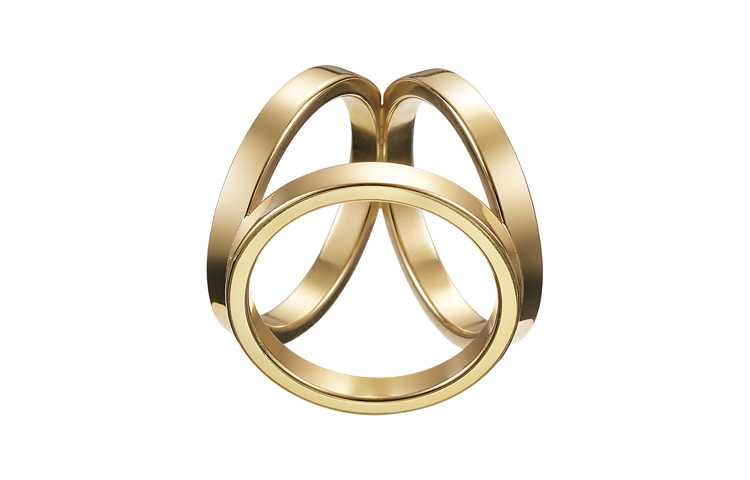 HERMES Trio Scarf Ring Gold H601472S-00