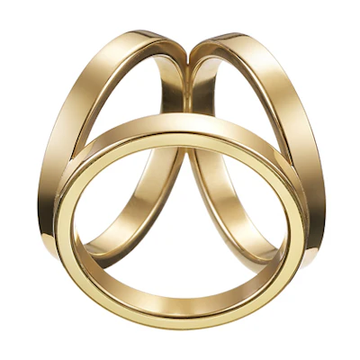 HERMES Trio Scarf Ring Gold H601472S-00