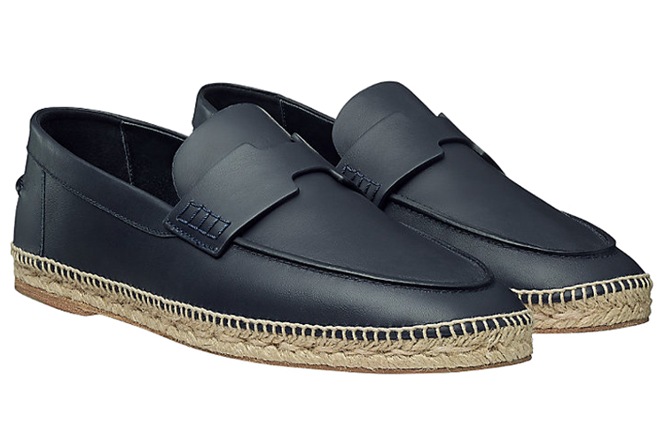 Order HERMÈS 愛馬仕 Trip 簡約休閒時尚草編鞋 深藍色