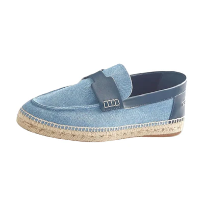 HERMES Trip Canvas Espadrille 'Blue Denim'