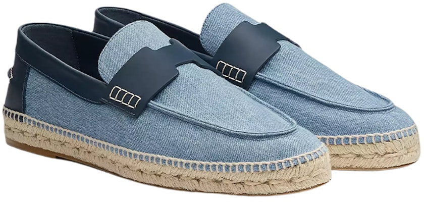 HERMES Trip Canvas Espadrille 'Blue Denim' H221835Z-H68 Order HERMES Trip Canvas Espadrille 'Blue Denim' H221835Z-H68