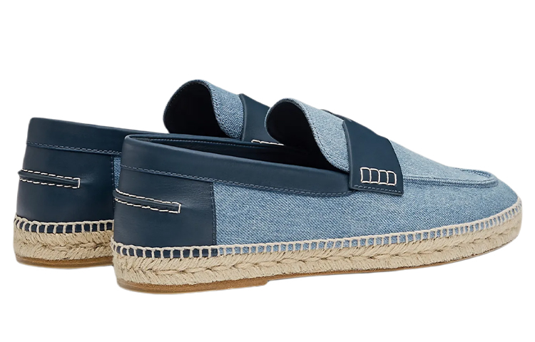 Shop HERMES Trip Canvas Espadrille 'Denim Biru' H221835Z-H68