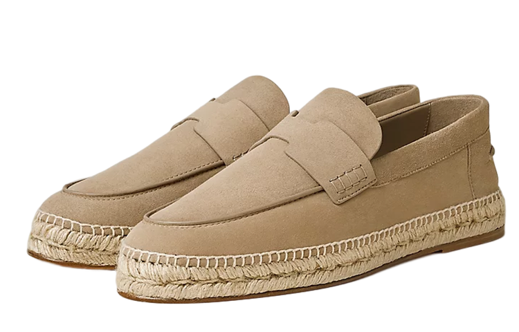 HERMES Trip Suede Round Toe Slip-On 'Fisherman Beige' H231003Z-H1J