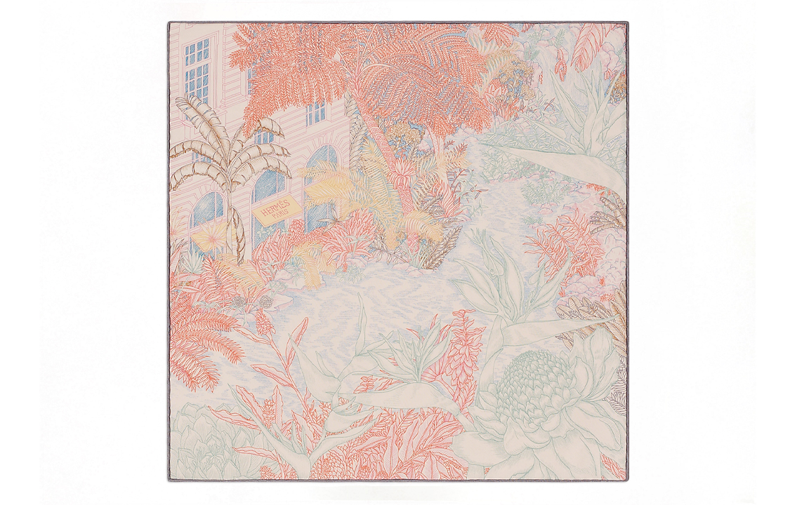HERMES Tropical Suburbs Silk Scarf Unisex Couple Style Multicolor H893991S-07 圖 2
