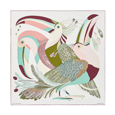 HERMES Tropical Toucans Scarf Multicolor H003560S-04
