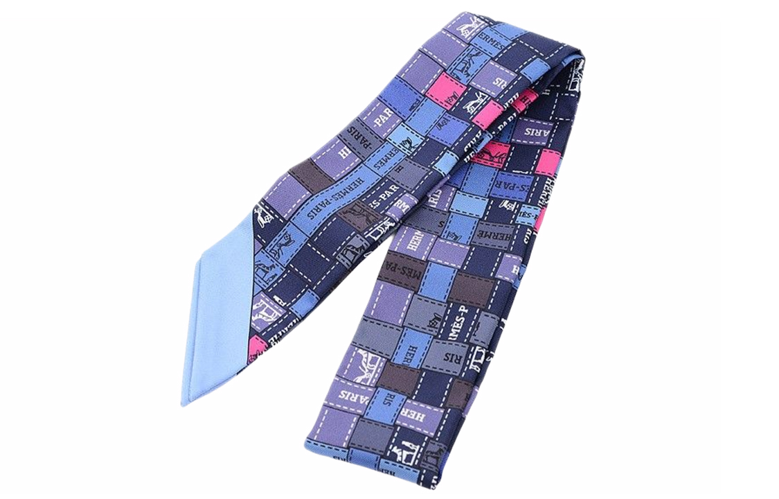 HERMES Twilly Bolduc Ribbon Scarf Blue H062408S-18 圖 6