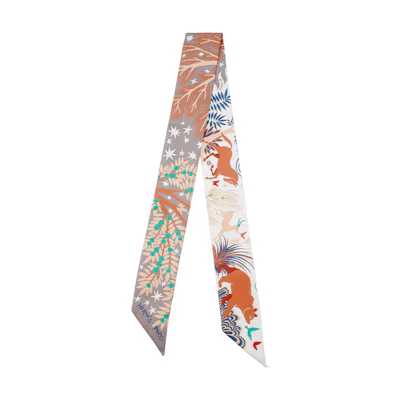 HERMES Twilly Scarf "Orpheus Charm" Unisex Couple Design. H063702S-02