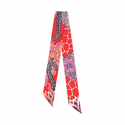 Hermes Twilly Scarf Meishu Three Goddesses Orange Unisex Couple's Style H063441S-09