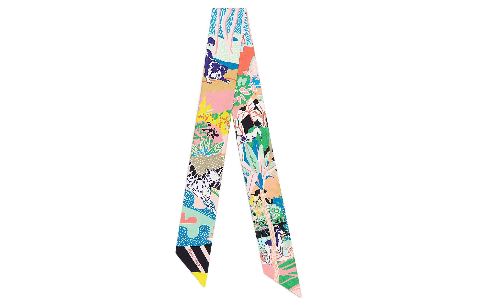 HERMES Twilly Silk Scarf Floral Unisex City of Freedom Design. H063911S  13 圖 2