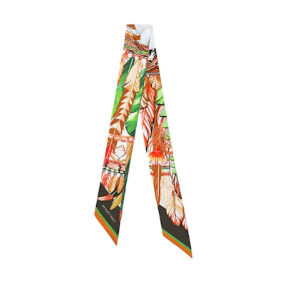 HERMES Twilly Silk Scarf Taiping Dance Unisex Couple Style H063572S-07