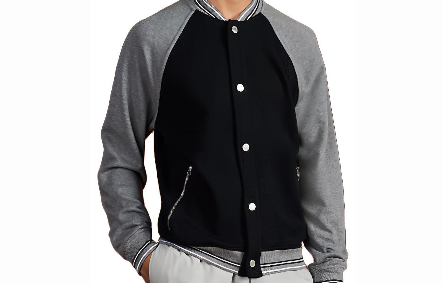 Hermes Two-Tone Baseball Jacket Navy Blue Long Sleeve H037555HA01