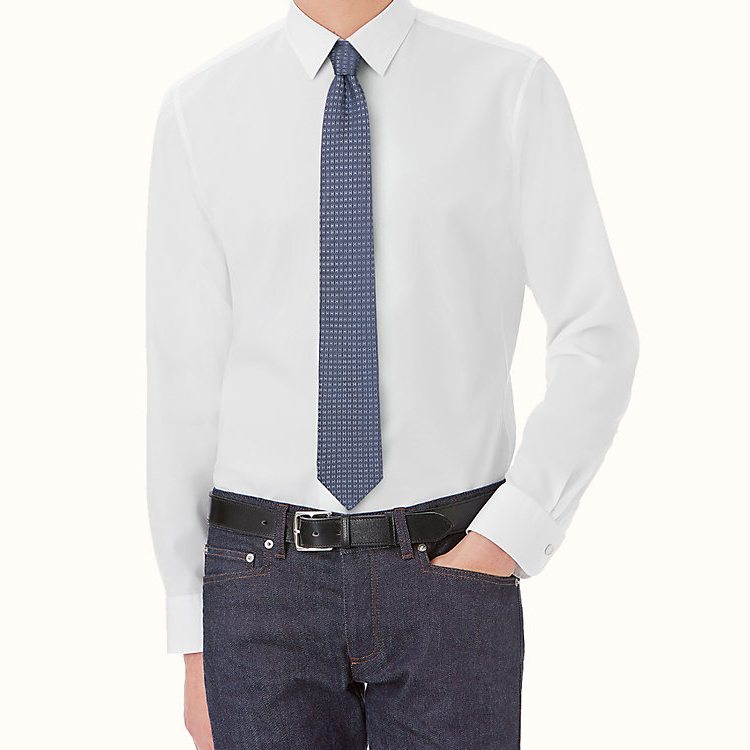 HERMES Two-Tone H Jacquard Silk Tie H038188T-17 圖 4