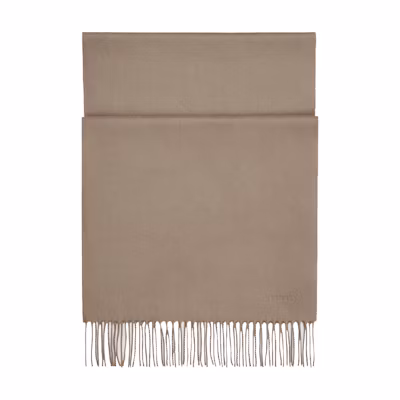 HERMES Unie Brodee Embroidered Solid Color Wool Scarf Brown Unisex. H393700T 27