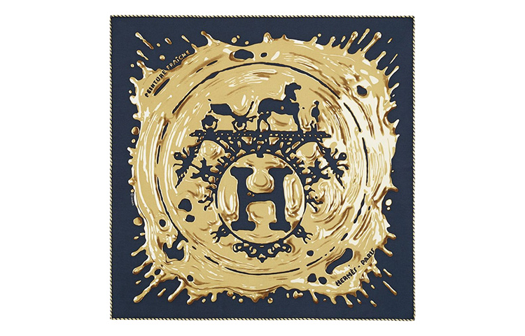 HERMES Unisex 45cm Silk Scarf "Fresh Paint" Design. H892685S-06