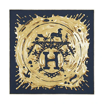 HERMES Unisex 45cm Silk Scarf "Fresh Paint" Design. H892685S-06