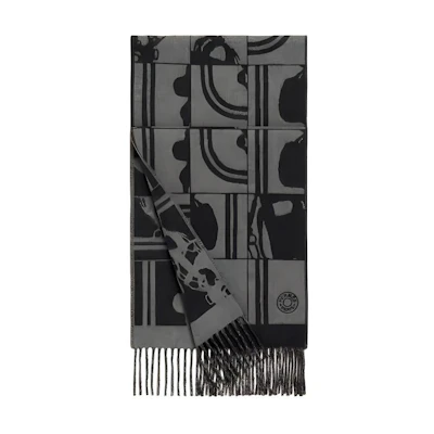 HERMES Unisex Black Cashmere Scarf - Minimalist Street Style Design H393504T-02