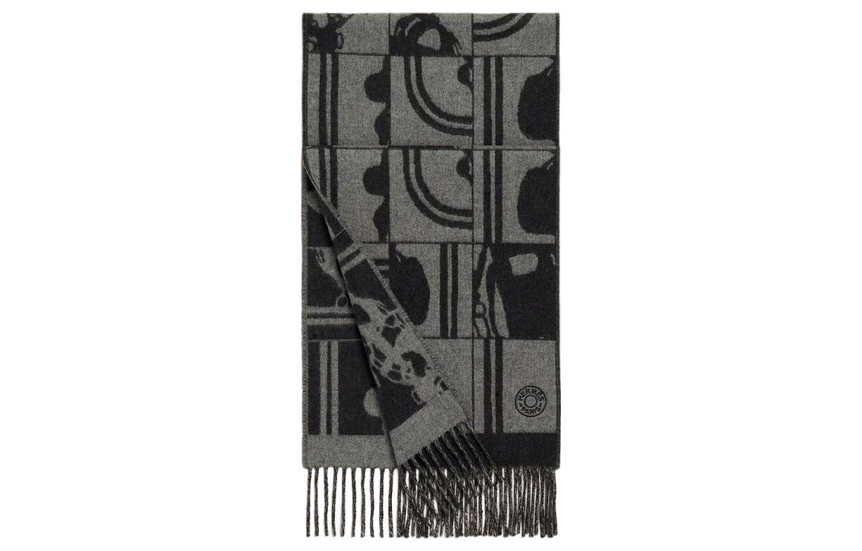 HERMES Unisex Black Cashmere Scarf - Minimalist Street Style Design H393504T-02 圖 2