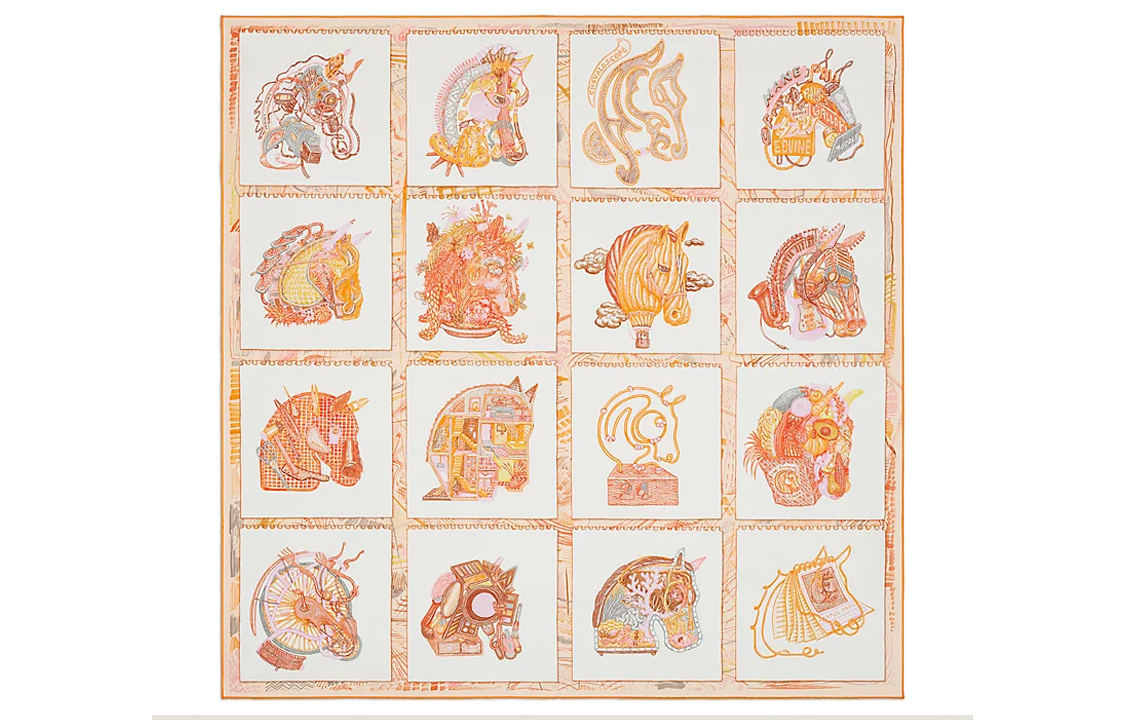 HERMES Unisex Fashion Versatile Silk Scarf for Men and Women H003913S-08