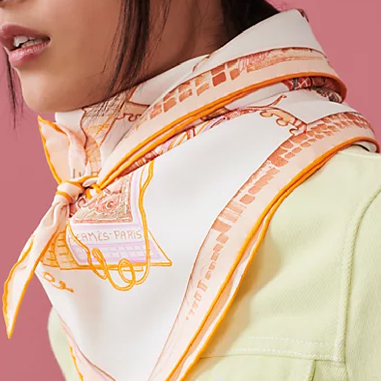 HERMES Unisex Fashion Versatile Silk Scarf for Men and Women H003913S-08 圖 3