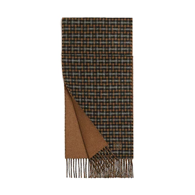 HERMES Unisex Letter Print Wool Scarf Simple & Comfortable Black/Gray/Beige H393832T09