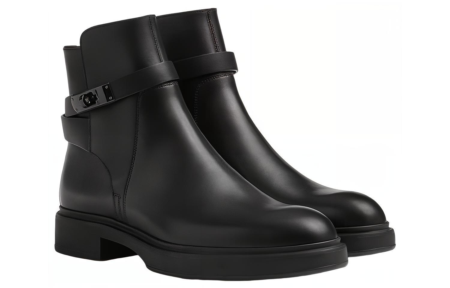 Shop HERMES Veo Round Toe Ankle Boot 'Black' H222935Z-H01