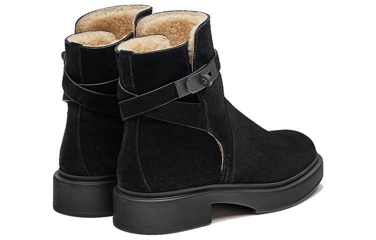 Shop HERMES Veo But Pendek 'Kulit Fesyen Hitam' H212113Z-03