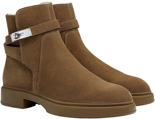 HERMES Veo Suede Bootie 'Brown' H212862Z-HA3 Shop HERMES Veo Suede Bootie 'Brown' H212862Z-HA3