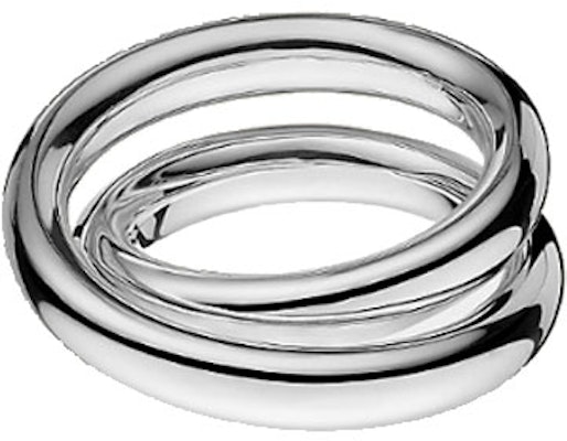 HERMES Vertige Double Ring 925 Silver Unisex Couple Design - Silver. H104261B00055 Order HERMES Vertige Double Ring 925 Silver Unisex Couple Design - Silver. H104261B00055