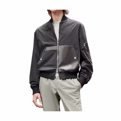 Hermes Waterproof Leather Ribbed Jacket - Sea Blue H452820HK1A