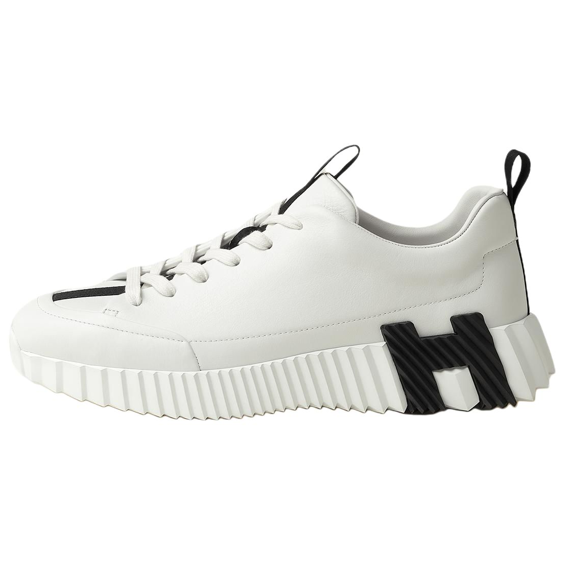 HERMES White Casual Low-Top Round Toe Lace-Up Shoes H242839Z H90