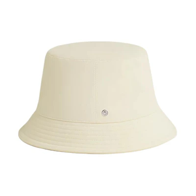 HERMES White Logo-Embellished Viscose Unisex Bucket Hat H241085N5H59
