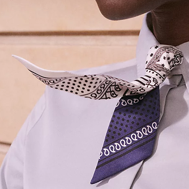 HERMES White Pattern Print Decorative Silk Scarf Unisex Couple Design. H062978S 06 圖 4