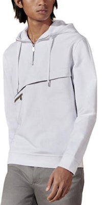 HERMES White Solid Color Hooded Pullover Zip Long Sleeve Sweatshirt H457870HA90SM Buy HERMES White Solid Color Hooded Pullover Zip Long Sleeve Sweatshirt H457870HA90SM