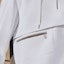 Shop HERMES White Solid Color Hooded Pullover Zip Long Sleeve Sweatshirt H457870HA90SM