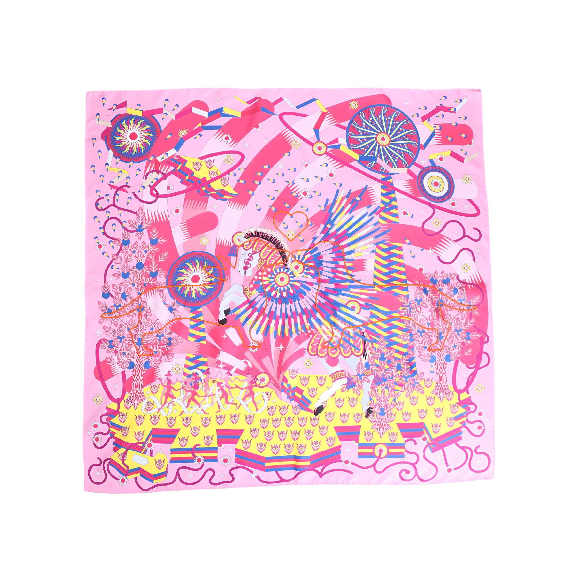 HERMES Woof Woof Pink 90cm Silk Scarf H593729SU01