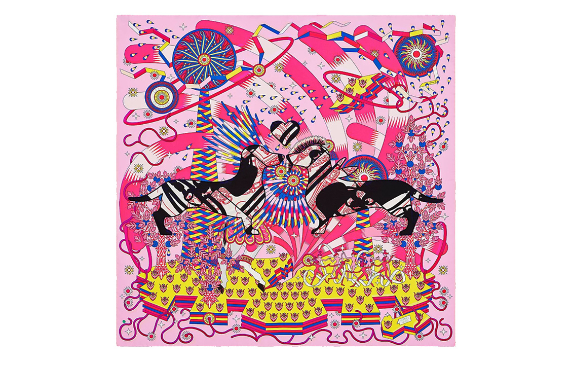 HERMES Woof Woof Pink 90cm Silk Scarf H593729SU01 圖 2