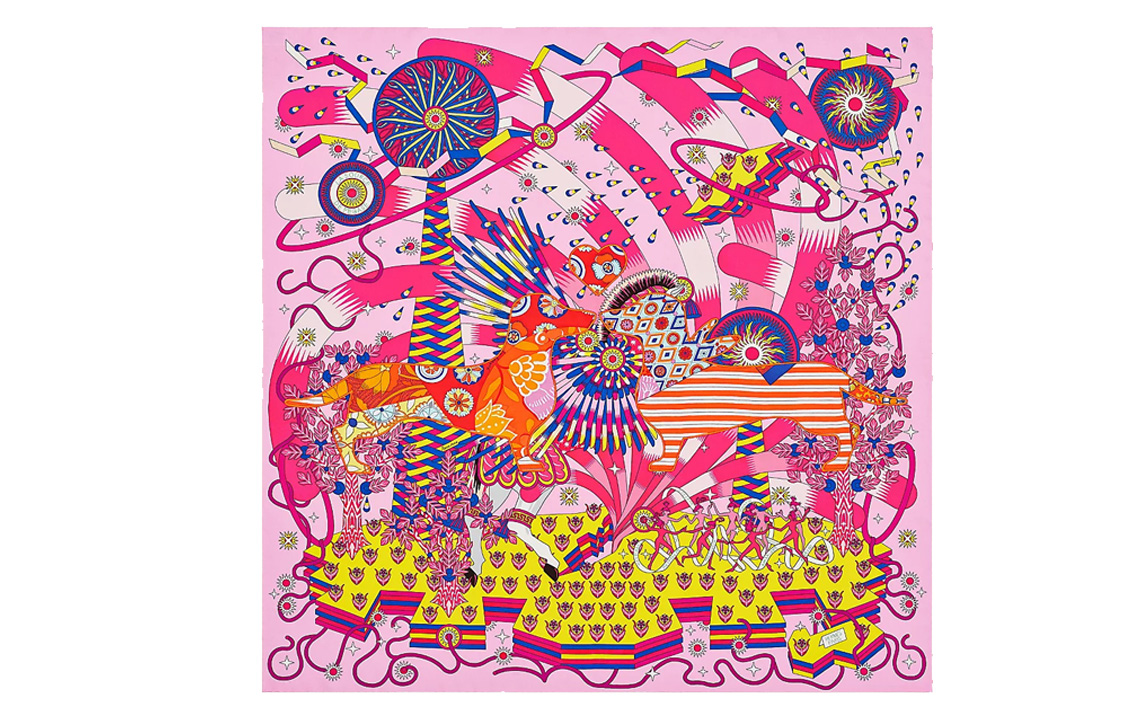 HERMES Woof Woof Pink 90cm Silk Scarf H593729SU01 圖 3