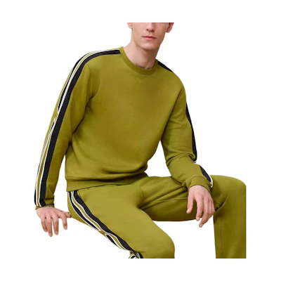 Hermes Yellow Long-Sleeve Crewneck Sweatshirt with Ribbed Finish H467770HA89