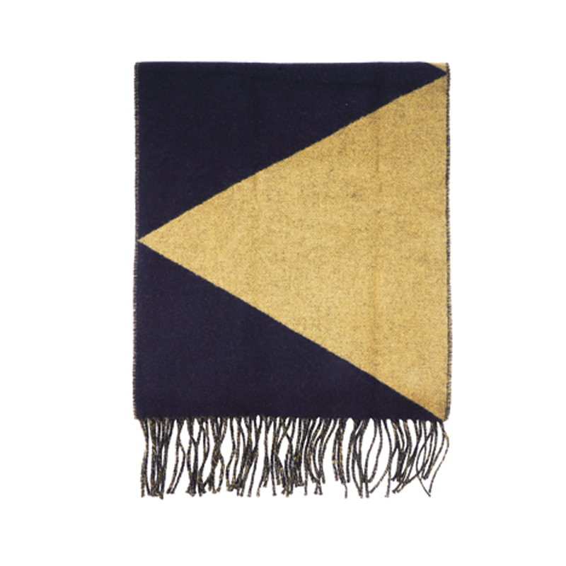 HERMES Z-shaped Tassel Cashmere Wool Scarf Unisex Couple Style Khaki/Blue H259077S-06 圖 3