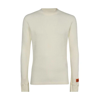 HERON PRESTON Beige Slim-Fit Crewneck Long-Sleeve Sweater HMUE002F23JER002
