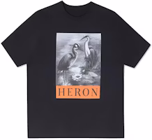 HERON PRESTON Black Crewneck T-Shirt with Animal Print Logo Design. HMAA032C99JER0031010 HERON PRESTON Black Crewneck T-Shirt with Animal Print Logo Design. HMAA032C99JER0031010