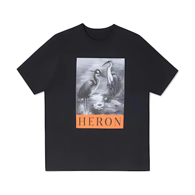 HERON PRESTON Black Crewneck T-Shirt with Animal Print Logo Design. HMAA032C99JER0031010
