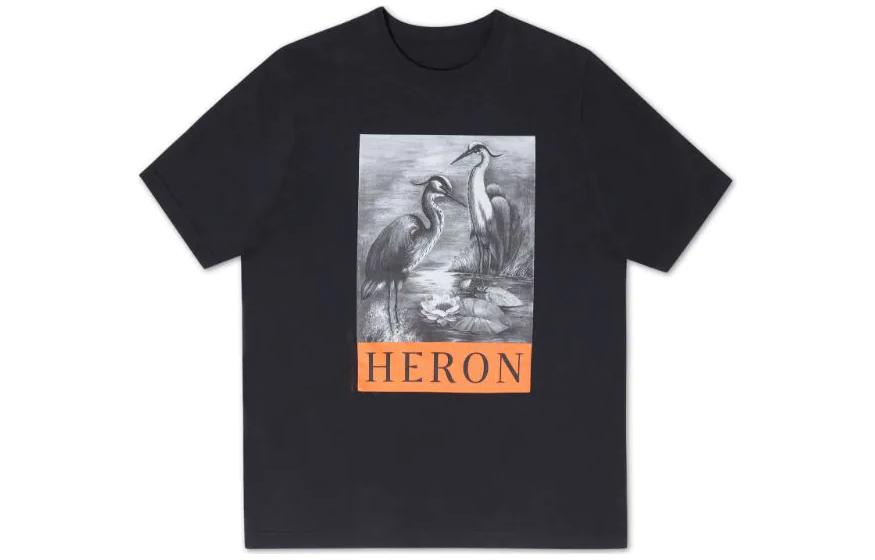 Order Camiseta Negra HERON PRESTON con Logo de Diseño de Animal Print. HMAA032C99JER0031010