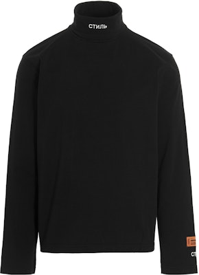 HERON PRESTON Camiseta Negra de Cuello Alto con Logo y Manga Larga HMAB027C99JER0011001 Buy HERON PRESTON Camiseta Negra de Cuello Alto con Logo y Manga Larga HMAB027C99JER0011001