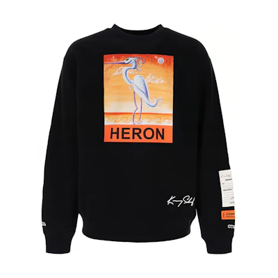 Heron Preston Bird Print Crewneck Sweatshirt Men’s Black HMBA014F20JER0191020