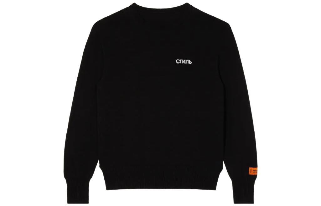 Heron Preston Black Cotton Crewneck Knit Sweatshirt HMHE006S22KNI0011001